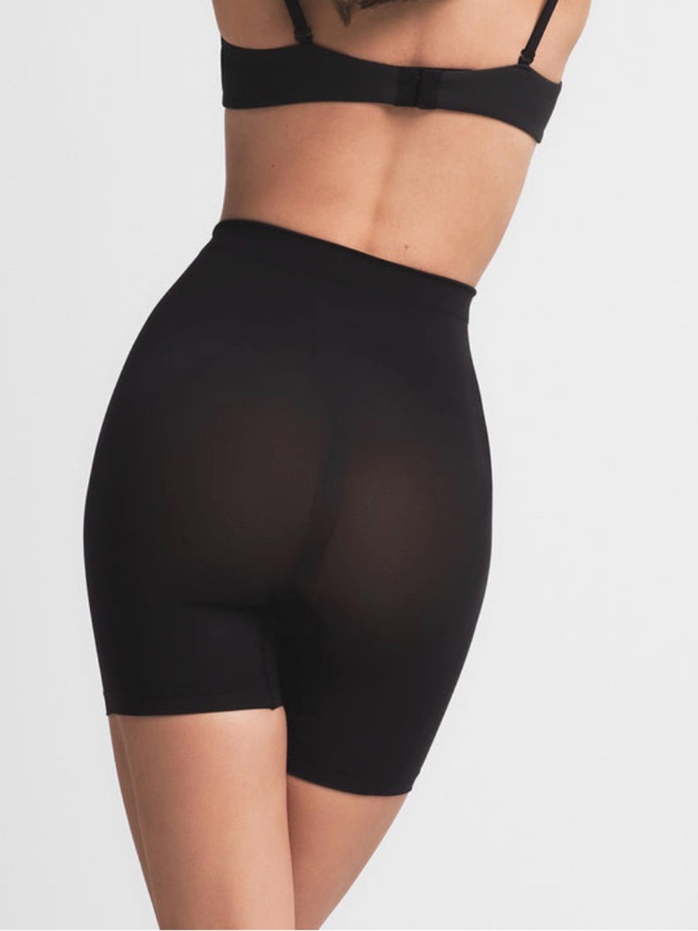 🖤 SKIMS Sheer Seamless Mid-Thigh Short | Onyx | S | NWT 🏷️